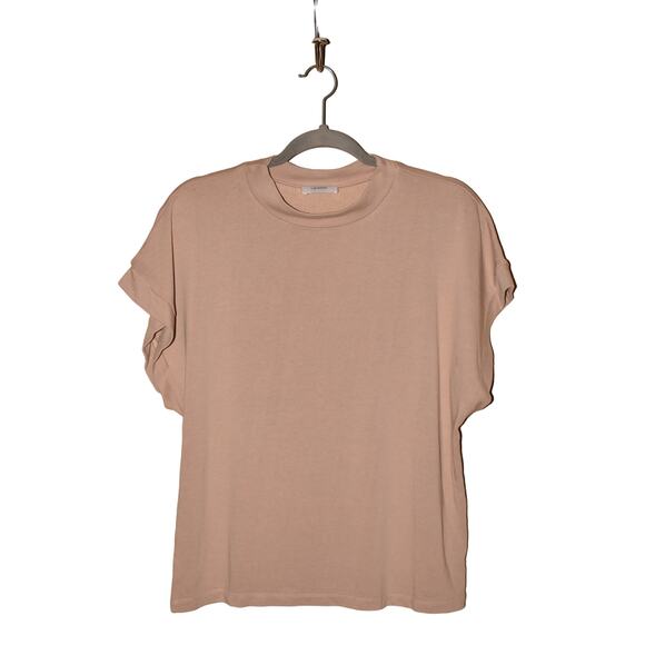 LANSTON $110 Relaxed Fit Drop Shoulder Short Sleeve Top in Oat XS - Picture 1 of 4